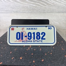 1980 Hawaii 0I-9182 Aloha State Bicycle Cereal License Plate Vintage 2 X5
