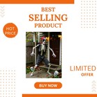 5.4Ft Life-Size Pirate Skeleton - Posable with Glowing Eyes for Halloween Fun