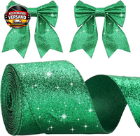 Weihnachts Geschenkband 6Cm Breit Mit Draht Glitzer 10M Langlebig Flexibel