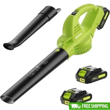 Cordless Leaf Blower 130MPH 180CFM Rechargeable 2 Batteries 2 Tubes Handheld New