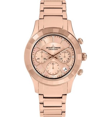JACQUES LEMANS Damenuhr Venice Chronograph 1-2151I 10 ATM
