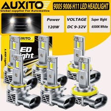 AUXITO Combo 9005 9006 H11 LED Headlight Bulbs 900% Brighter Light High Low Beam