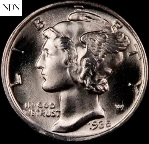 1935 Mercury Dime - Gem BU Full Split Bands FSB -- 90% Silver