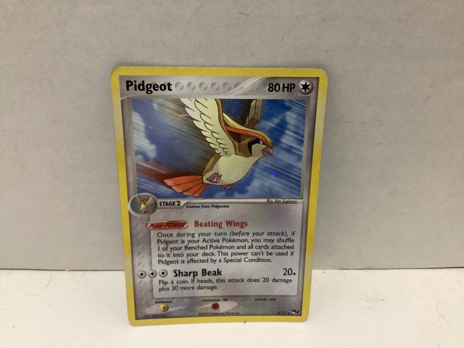 2005 Pokémon Pidgeot Stage 2 80Hp #2/17 Holo Rare Card