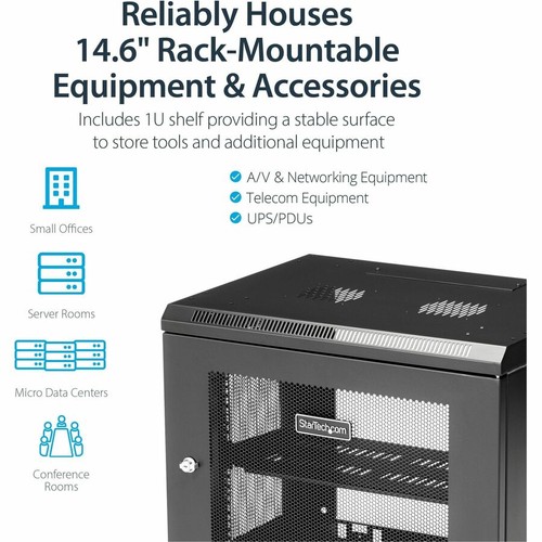 StarTech.com 2-Post 9U Wall Mount Network Cabinet, 19" Wall-Mounted Server Rack - 第 4/6 張圖片