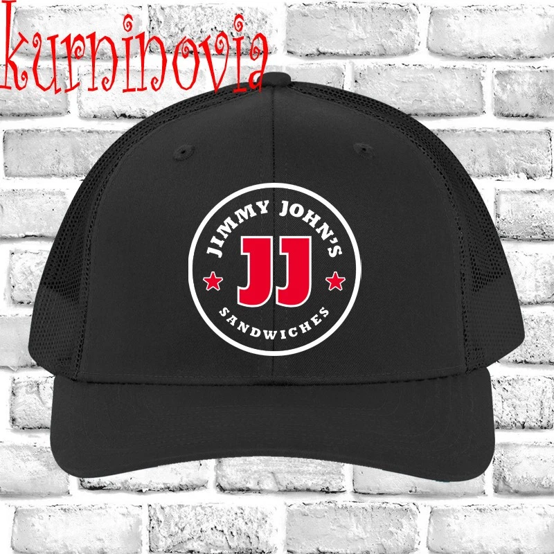 Jimmy John's Sandwiches Black Trucker Hat Cap Adult Size