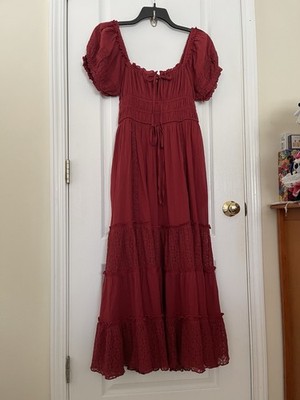 open lace back dress Tana Dress- Red