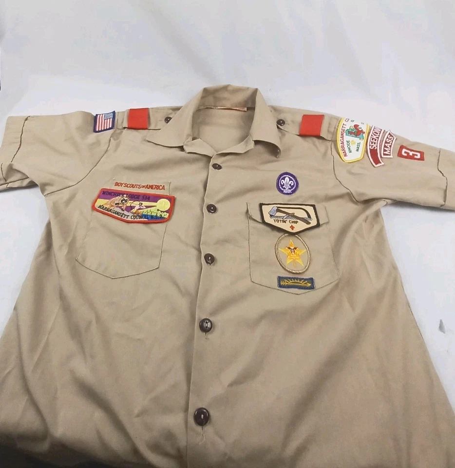 VTG Boy Scouts Of America Men Adult Size M Official Uniform Shirt Made In USA - Image 2 of 4
