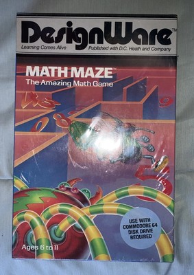 Vintage Commodore 64 Computer Game Math Maze New Sealed FREE SHIPPING