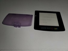Dark Clear Purple Battery Cover W/Logo  Glass Screen Lens for GameBoy Color V43