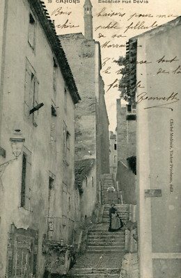 Card CAHORS staircase rue Devia