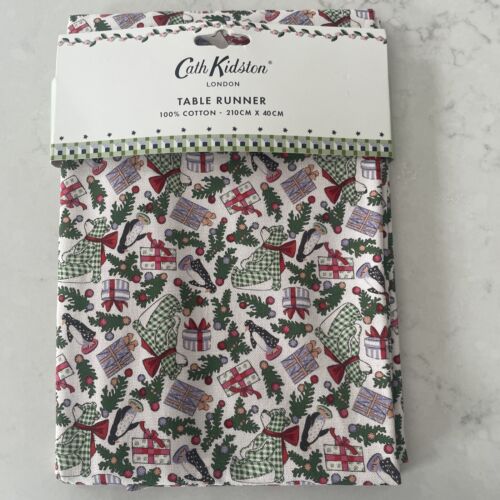 Cath Kidston CK Christmas Ditsy Fabric Whimsical Christmas Table Runner NEW