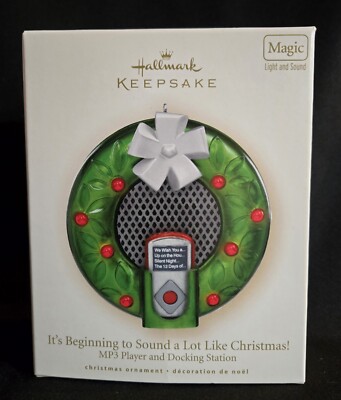 Hallmark Magic Ornament, Light & Sound MIB, 2007 MP3 Player and Docking Station