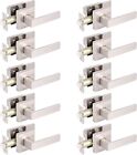 10Pk Probrico Hallway Closet Satin Nickel Square Passage Lock Door Levers Handle