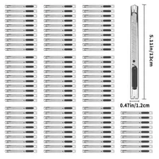 100Pcs Utility Knife Multi-Purpose Box Cutter Retractable with Safety lock 9mm