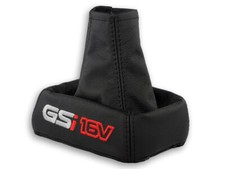 PARA OPEL ASTRA F 1991-2002 CAMBIO DE MARCHAS POLAINA CUERO BORDADO GSI 16V s. NEGRO