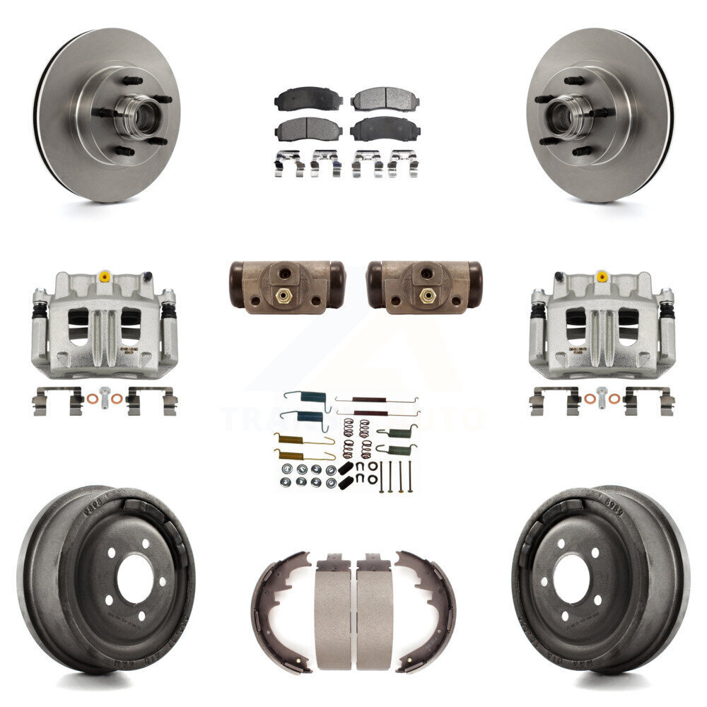 Front Rear Disc Brake Caliper Rotor Drum Semi-Metallic Pad Shoe Cylinder Kit for Enhanced Vehicle Braking Performance and Safety