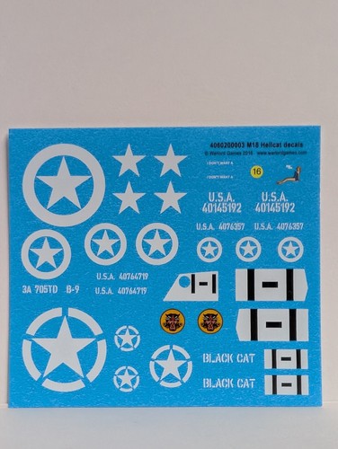 USA M18 Hellcat Decals 1/56 Water Transfers Bolt Action WWII Warlord Games - 第 1/1 張圖片