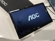 Black AOC Portable 15.6  Widescreen LCD Monitor LED Backlight 156LM0005