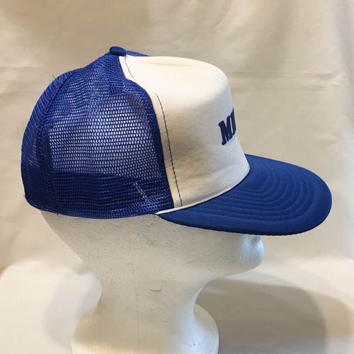 Vintage Foam Mesh “MIKE” Snapback Trucker Cap Baseball Hat Blue White - Picture 2 of 9