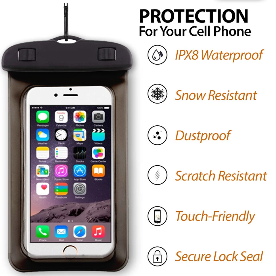 Waterproof Phone Bag Pouch Underwater Swimming Cell Phone Case Cover Dry Bag - Image 2 of 4