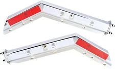 Chrome Angled Spring Loaded Mud Flap Hanger Bracket Mudflap Holder Set