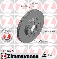 2X Zimmermann 250.1346.20 Bremsscheibe FüR Ford Seat VW
