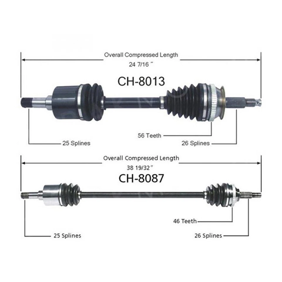 TrakMotive CV Axle Shaft CV joint 2x fits from 2000 to 2000 Plymouth Breeze - Image 2 of 4