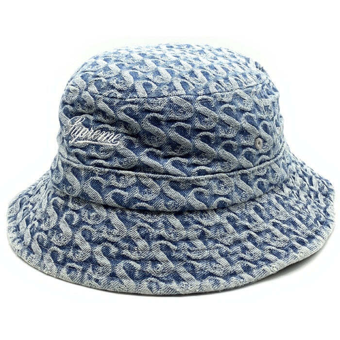 Supreme 21AW Monogram Denim Crusher Hat Light Blue Size M L Supreme 21AW Monogram Denim Crusher Hat Light Blue Size M L