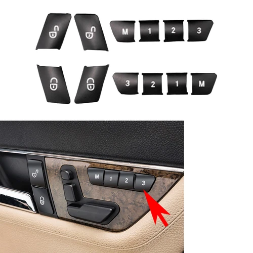 12x Matte Black Memory Seat Door Lock Button Cover Fits 14-20 X156 GLA C117 CLA