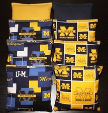 University of MICHIGAN WOLVERINES 8 Cornhole Bean Bags ACA Regulation NEW 