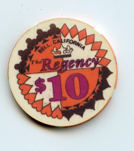 10.00 Chip from the Regency Casino Bell California Ceramic
