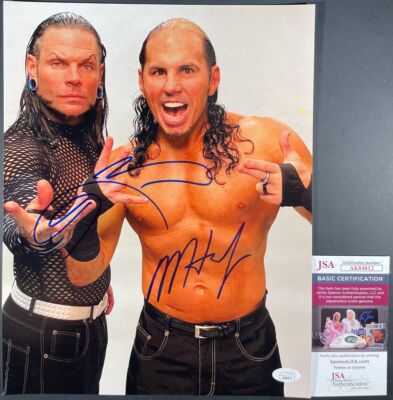 WWE Matt Hardy & Jeff Hardy Signed Hardy Boyz 11x14 Photo E