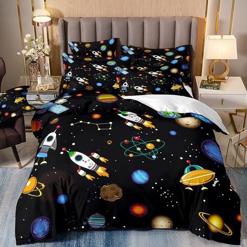 Space Shuttle Astronaut 3D Doona Cover Pillowcase Bedding Set Kids Gift - Picture 5 of 41
