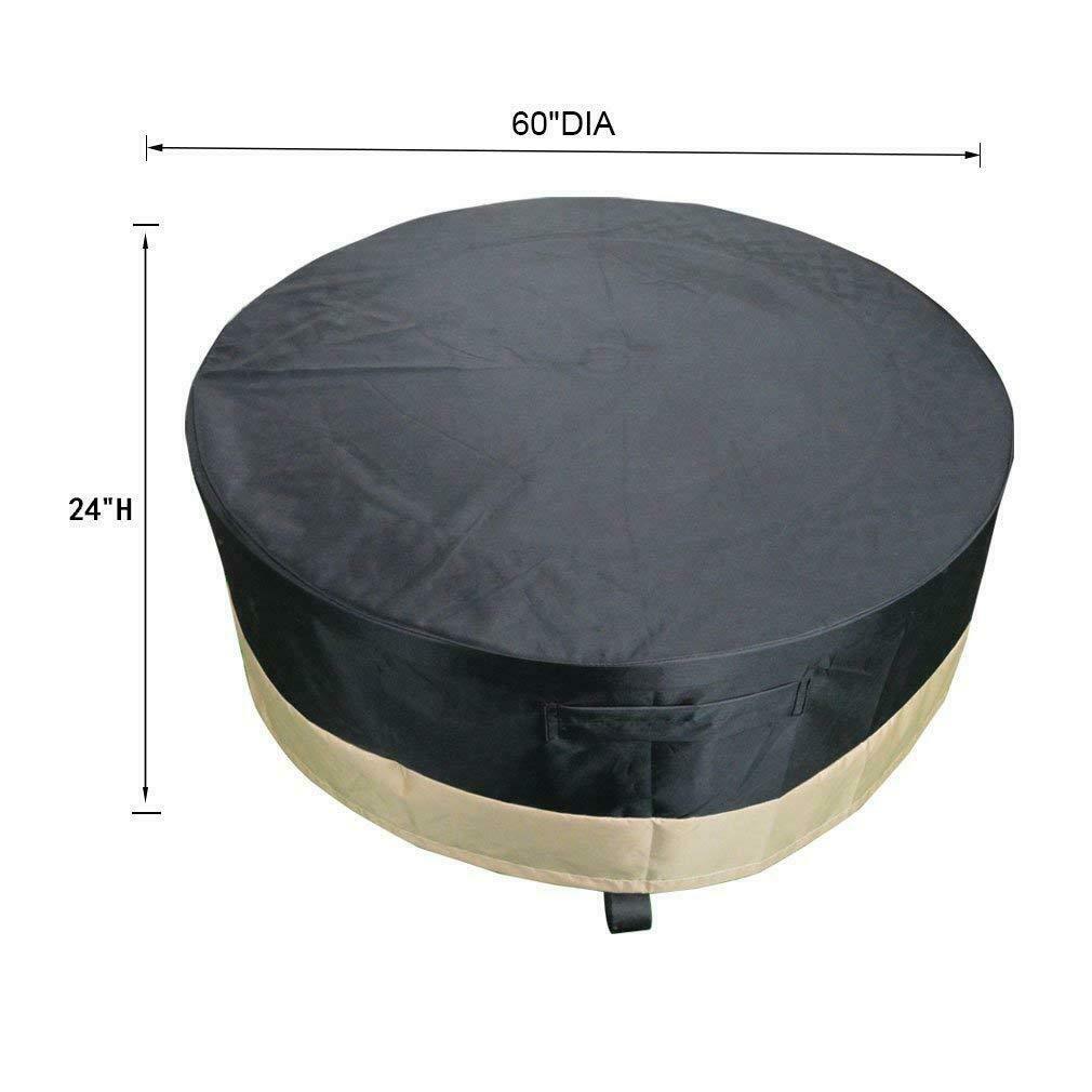 30 36 40 44 50 60 Full Coverage Round Fire Pit Cover Table