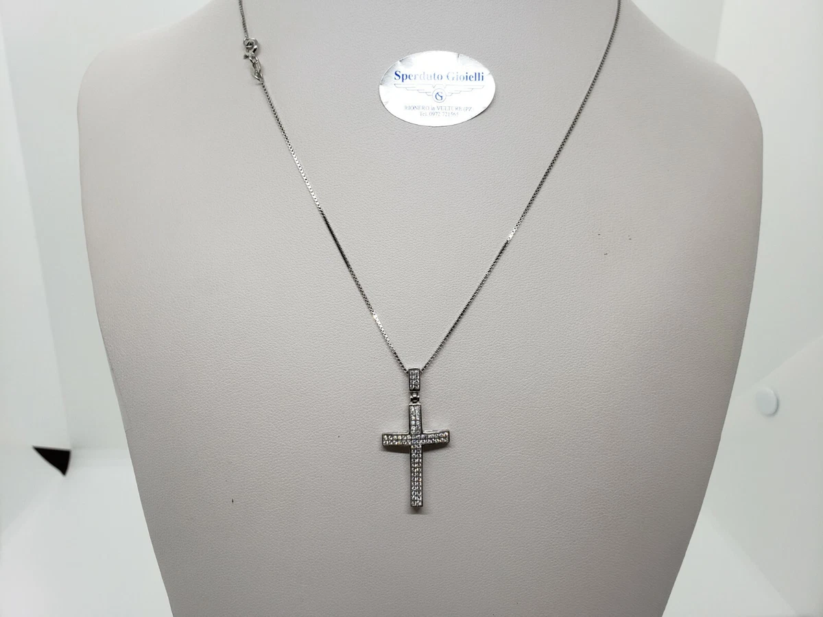 HARJJME Collana Croce Donna In Argento 925 - Piccola E Delicata, Ipoallergenica, Catena Regolabile 45+5 Cm Con Confezione Regalo - 3