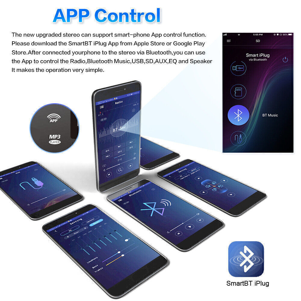 Car Stereo Single 1 DIN InDash FM Radio Stereo CD DVD Player USB AUX