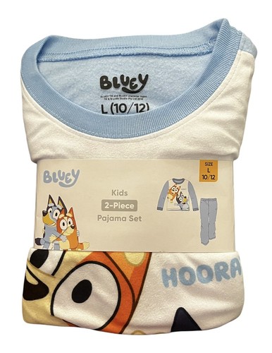 BLUEY Jungen oder Mädchen 2-teiliges Flanell Pyjama Set Größe Large 10/12 neu mit Etikett!