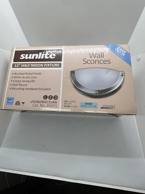 Sunlite 12'' Half Moon Dimmable LED 49071 White Acrylic Lens Energy Star