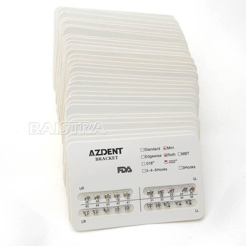 AZDENT Dental Orthodontic Brackets Brace Mini Standard Edgewise Roth MBT 018 022 - Picture 6 of 49