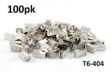 100-Pack of Cat6 RJ45 Ethernet Shielded Plugs, CablesOnline T6-404