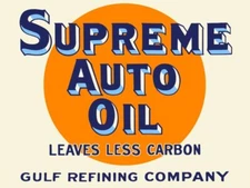 Gulf Refining Supreme Auto Oil NEW Metal Sign 24"x30" USA STEEL XL Size 7 lbs