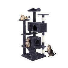 DUMOS 54-inch Indoor Cat Tree Tower  Multi-Level Pet House for Larg... Fas