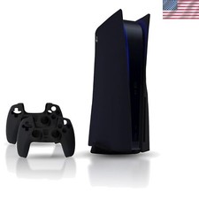 Anti-Scratch Black Console Cover for PlayStation 5 - Stylish Upgrade with Extras