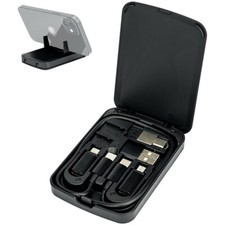 Cable Card 22" 65W USB-C Cable  USB-A/Micro-USB/Lightning/OTG Adapter Case Kit