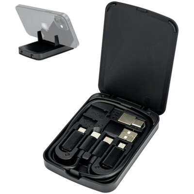 Cable Card+22'' 65W USB-C Cable & USB-A/Micro-USB/Lightning/OTG Adapter Case Kit