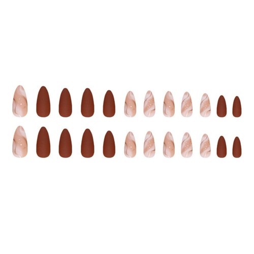 Elegant Fake Nials Long Almond Press on Nails Manicure False Nails Women - Picture 4 of 16