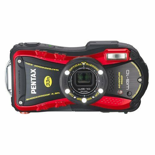 Pentax fotocamera digitale impermeabile Pentax Wg-10 rosso 1 cm supporto macro incluso - Foto 1 di 4