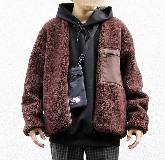 NWT Uniqlo U Lemaire Men's Fleece Cardigan Collarless Jacket Front Pocket Brown | eBay