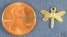 25pc Gold Plated Insect Bug Dragonfly Charms 4973